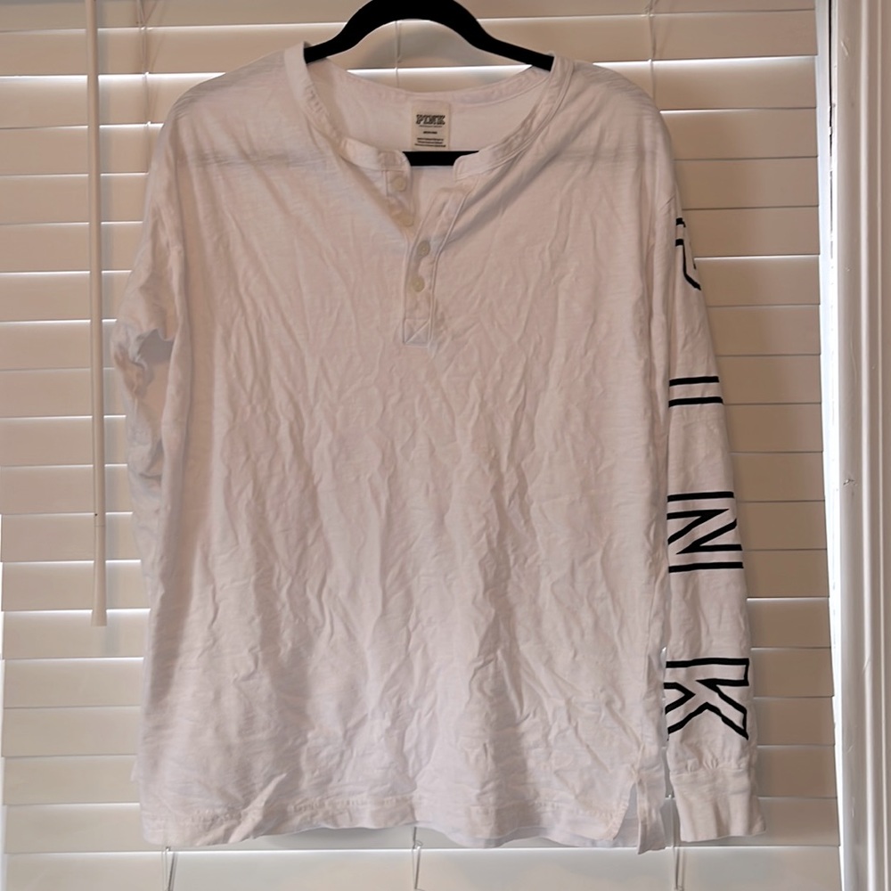 VS Pink half-button long sleeved t-shirt
